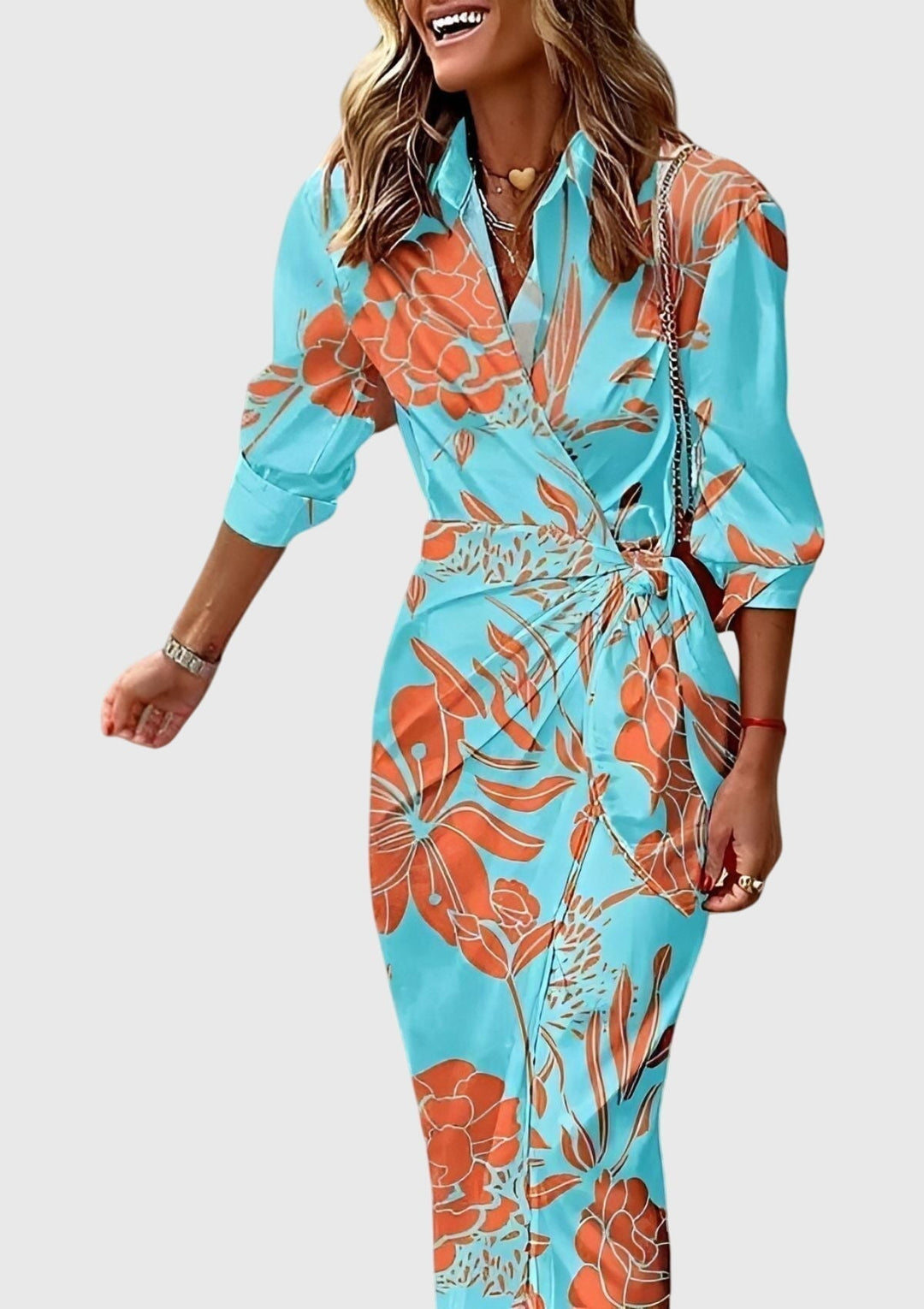 Everly™ | Elegancka Sukienka Kopertowa z Wzorem