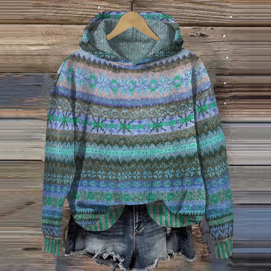 Tovira | Etniczny Retro Hoodie