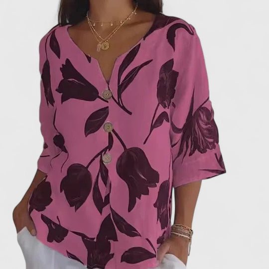 Isabel | Elegancka Bluzka w Kwiatowy Wzór
