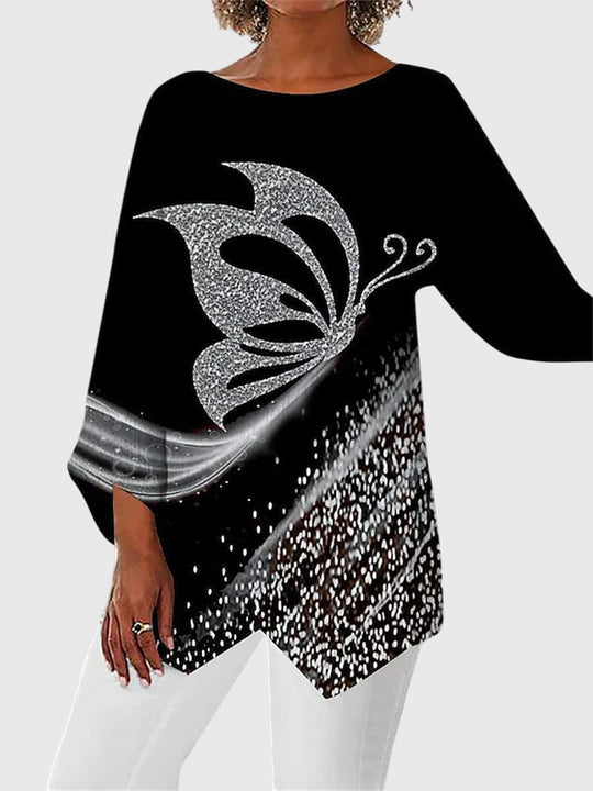 Alayah™ | Elegancka Bluzka z Okrągłym Dekoltem