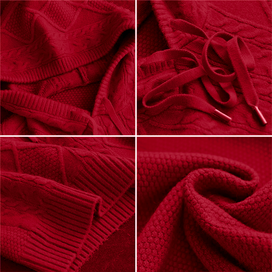 Orahlyn | Sweter z kapturem w splot jacquard