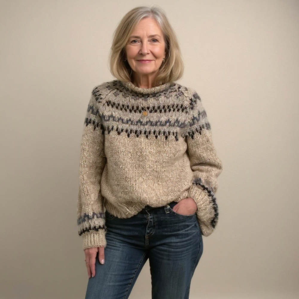 Ashley | Vintage Islandzki Sweter z Wełny
